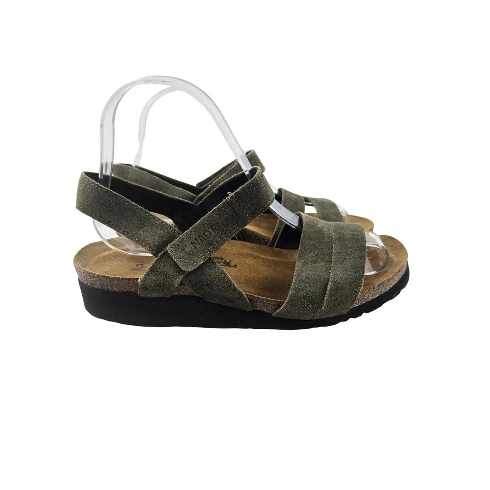 Naot Kayla Olive Green Suede Strappy Sandals Womens 39 US 8-8.5 Made in Israel